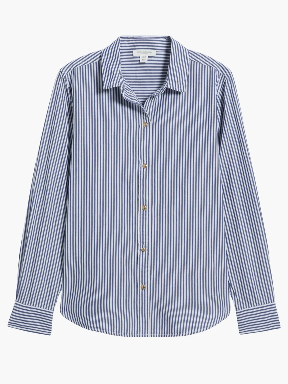 beachlunchlounge Navy and White Striped Button-Front Top